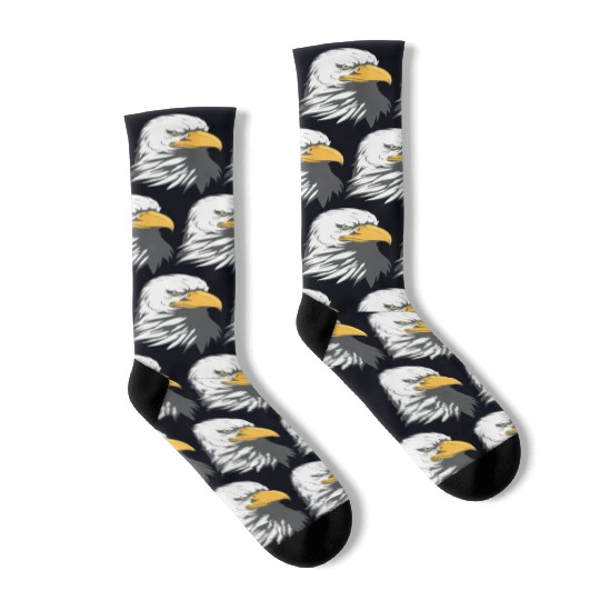 Bald Eagle Head Cartoon Socks
