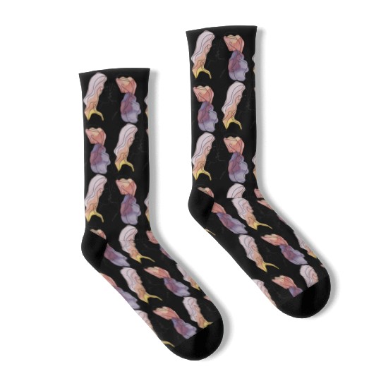 Lesbian Couple Simple Minimalistic Drawing Socks