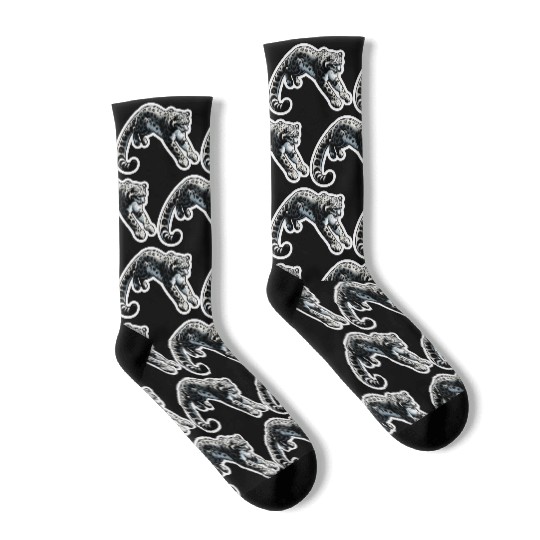 Snow Leopard Leopard White Leopard Socks