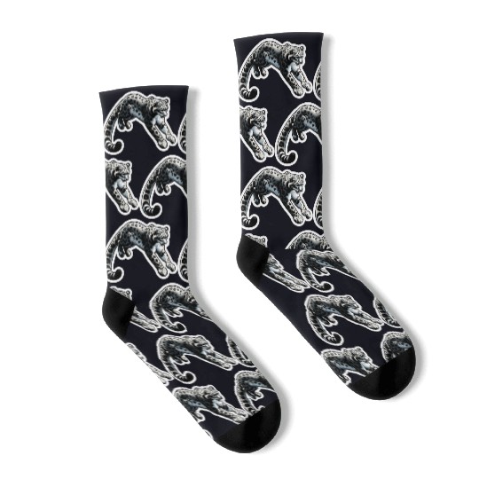 Snow Leopard Leopard White Leopard Socks