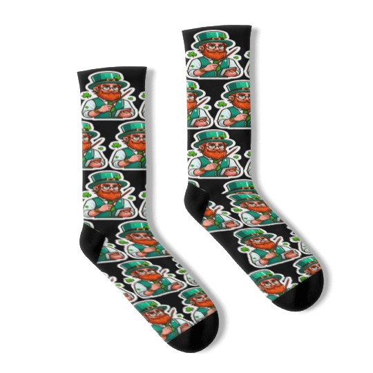 Irish bearded teacher, funny st patricks day Socks