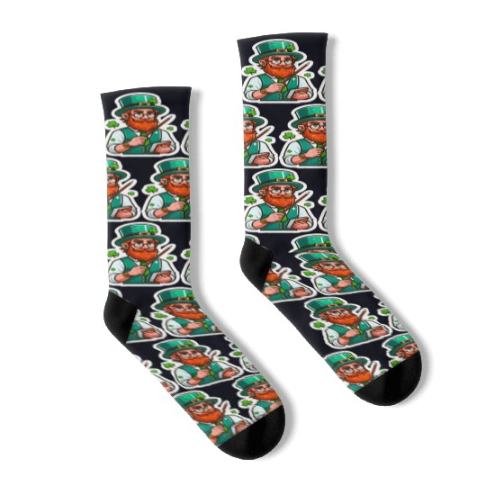Irish bearded teacher, funny st patricks day Socks
