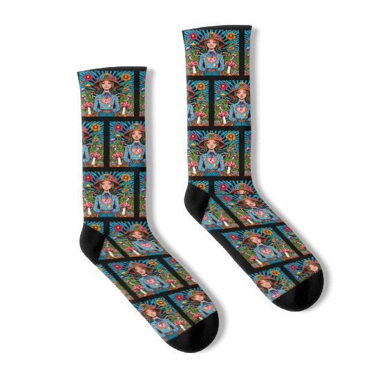 Mushroom 70 s Socks