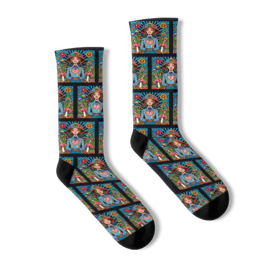 Mushroom 70 s Socks
