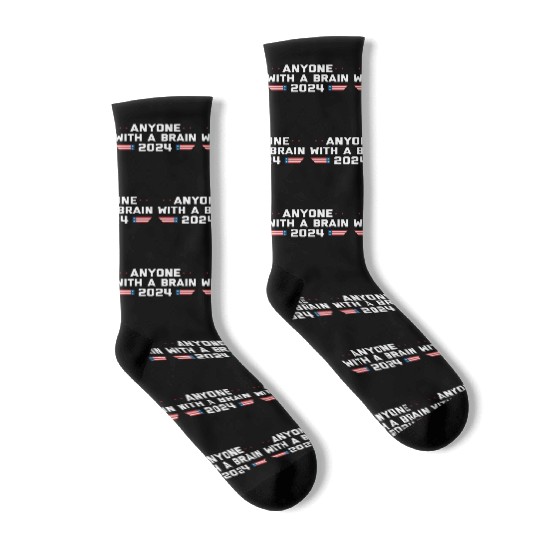 2024 Brain Vote Democracy Anti-Trump Socks