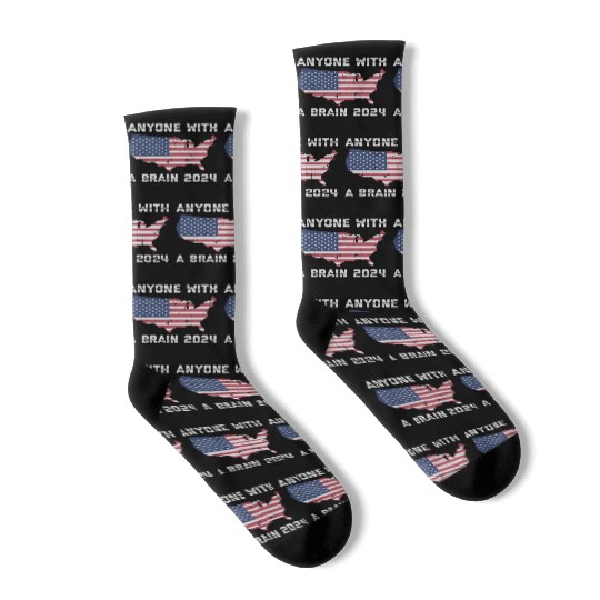 2024 Brain Vote Democracy Anti-Trump Socks