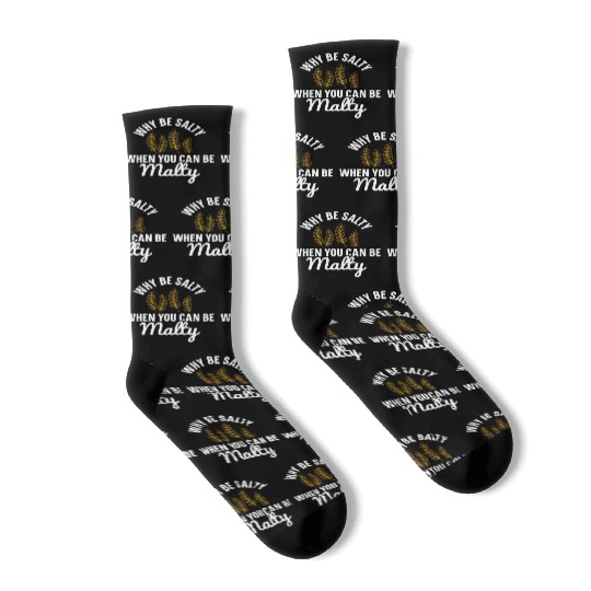 Salty or Malty Craft Beer Humor Socks