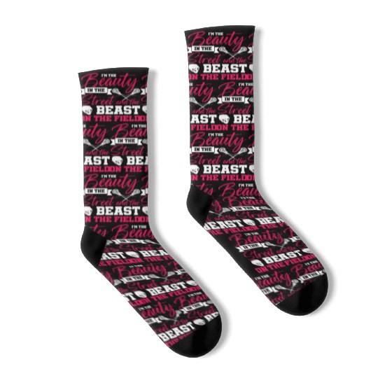Funny lacrosse girl lax mom Socks