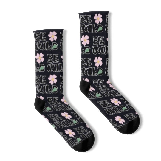 BE WILD flower Socks