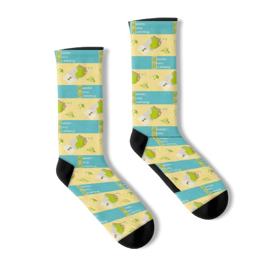 Summer means swimming beach scene Socks