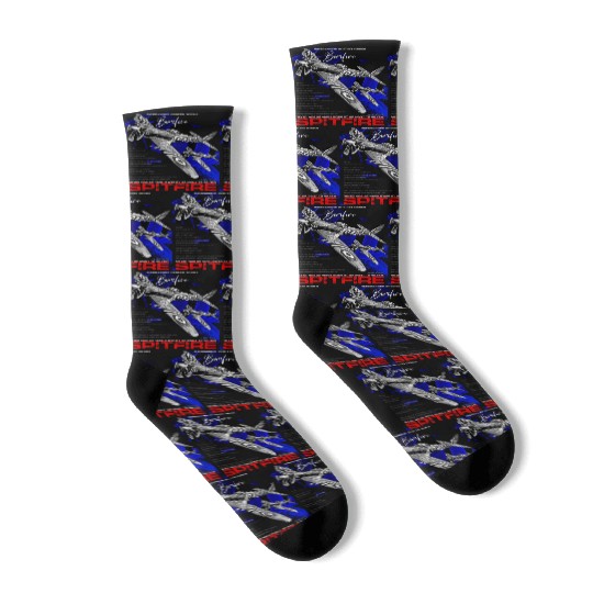 Spitfire Vintage English WW2 Fighter Aircraft Socks