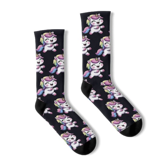 Happy Unicorn dancing Socks