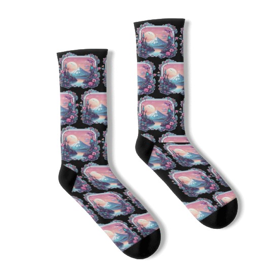 Landscape Silver mountain who loves landscape Socks