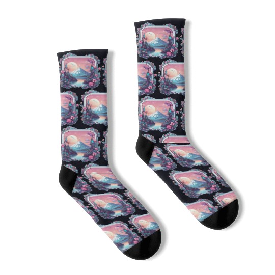 Landscape Silver mountain who loves landscape Socks
