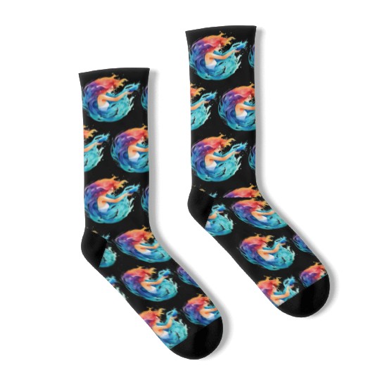 Color splash zodiac: Aquarius Socks