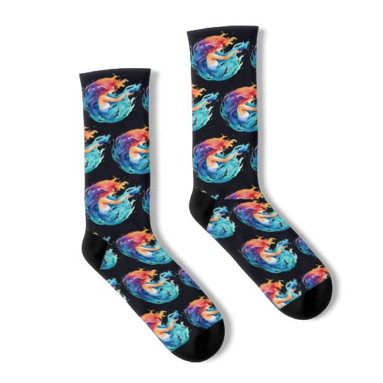Color splash zodiac: Aquarius Socks