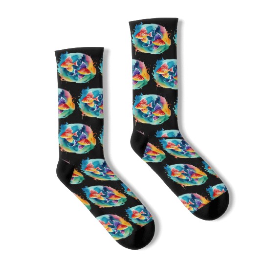 Color splash zodiac: Pisces Socks