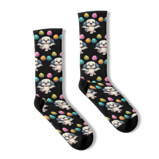 Easter Egg Easter Dog Poodle Juggling Juggler Socks
