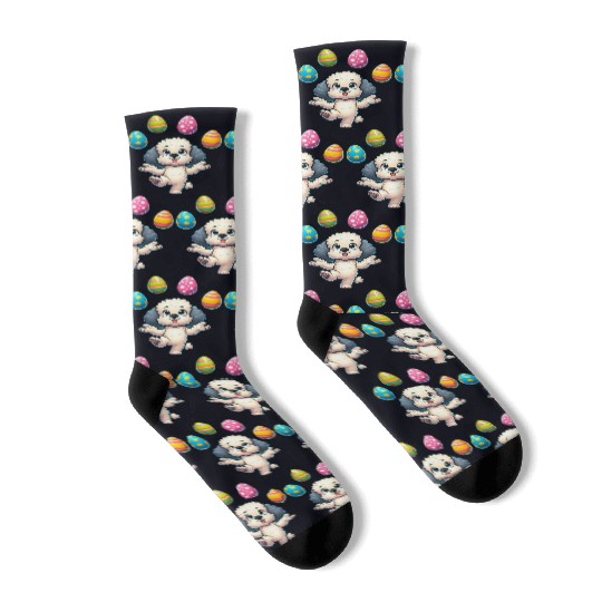 Easter Egg Easter Dog Poodle Juggling Juggler Socks
