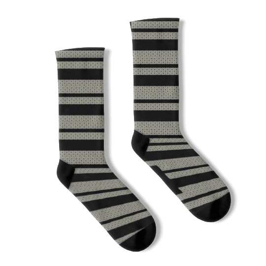 irregular stripes of green and lavender Socks