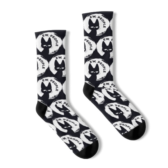 Funny Cat - Ew People Socks