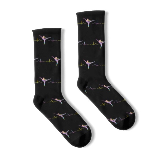 Ballet Dancer Heartbeat EKG Ballerina Socks