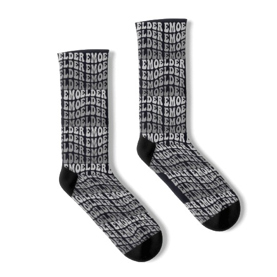 Elder EMO Multi Word Groovy Style Socks