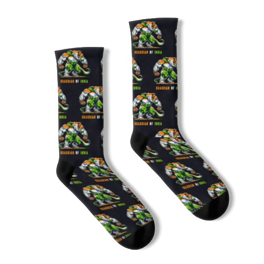 India elephant national flag design Socks