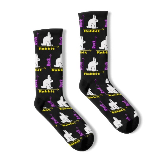 Wittgensteins Rabbit Duck Illusion Socks