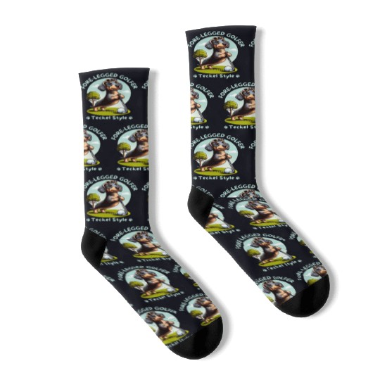 Cute Teckel, dachshund lover and golfers Socks