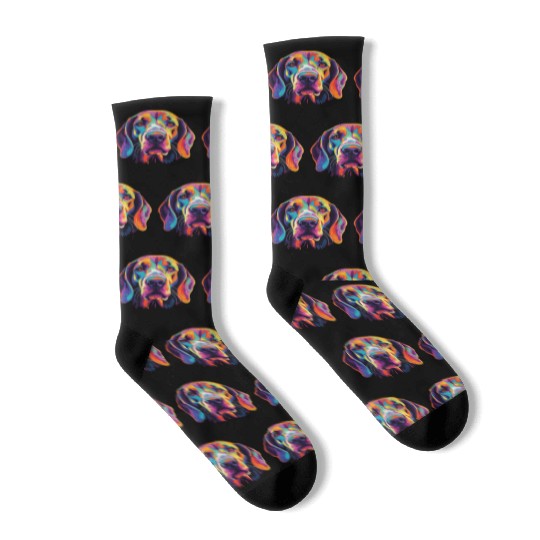 Watercolor Colorful English Foxhound Socks