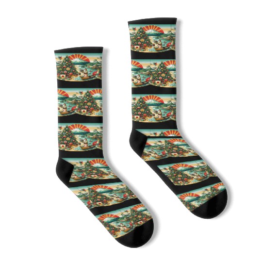 Japanese Style Christmas in July Socks
