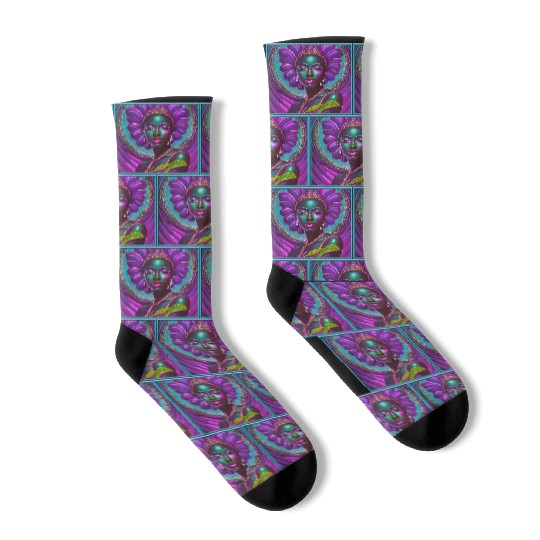 African Goddess Violet Nurturing Me - 1 Socks