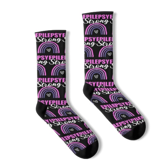 Epilepsy Strong Epilepsy Warrior Socks