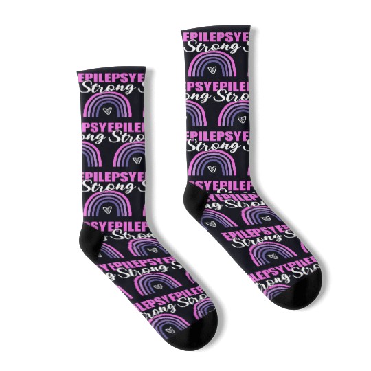 Epilepsy Strong Epilepsy Warrior Socks