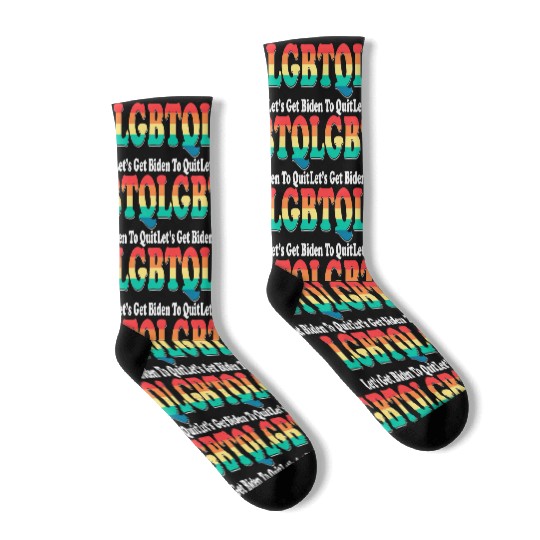 Funny LGBTQ Anti Biden - Let's Get Biden To Quite Socks