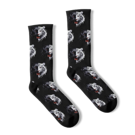 3D realistic black panther & Leopart Design Socks