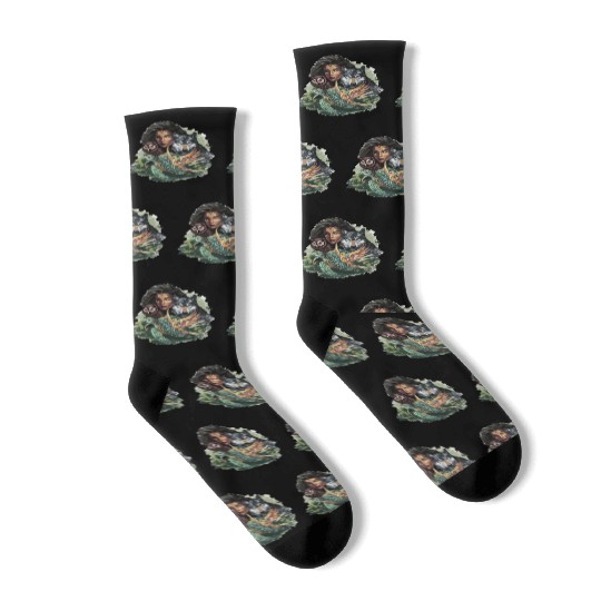 Wildlife Tribal Wolf Owl Turtle Woman for a Socks