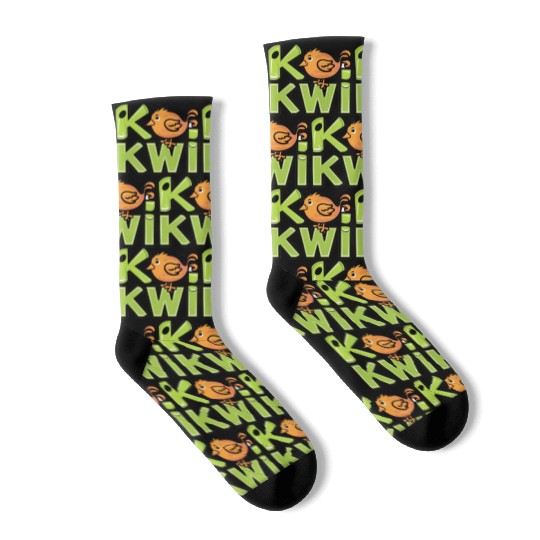 Kiwi Bird Cartoon Socks