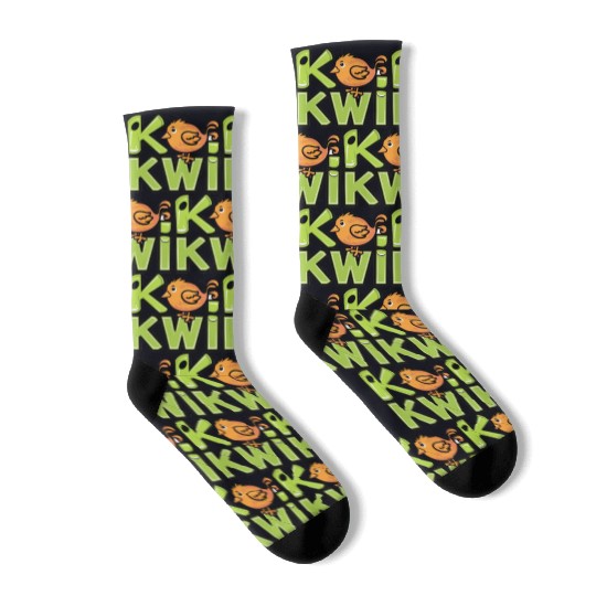 Kiwi Bird Cartoon Socks
