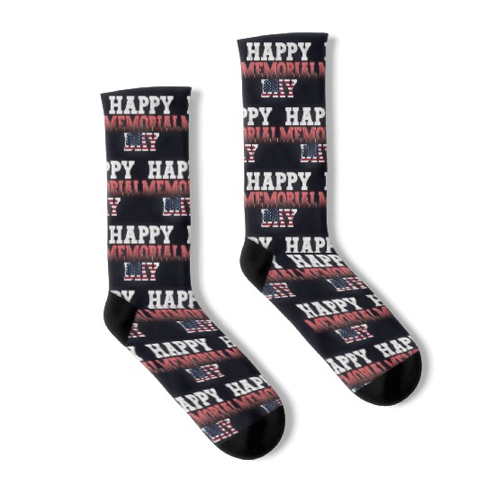 Patriotic Memorial Day Flag Design Socks