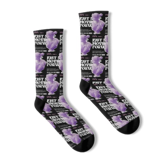 Black and White Typography Socks