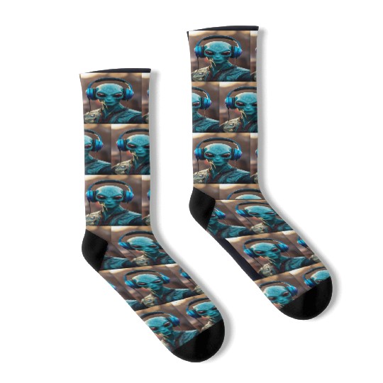 A cool dude alien Socks