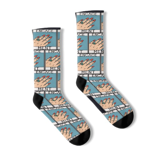 Engagement - Engaged Tarot Card - Wedding Proposal Socks