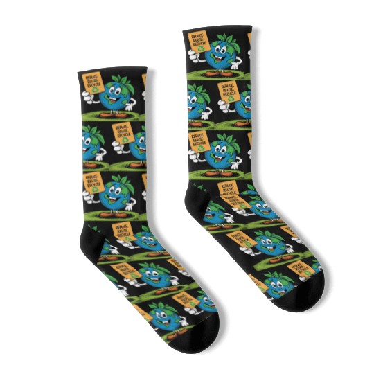 Reduce, Reuse, Recycle Earth day - April 22 Socks