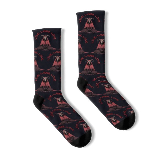 Live, Laugh, Love Baphomet Socks