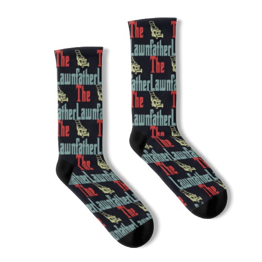 Lawn Mowing Lawnfather Father's Day Funny Socks