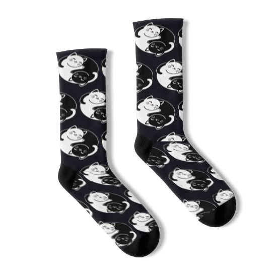 Yin and Yang Cats Socks