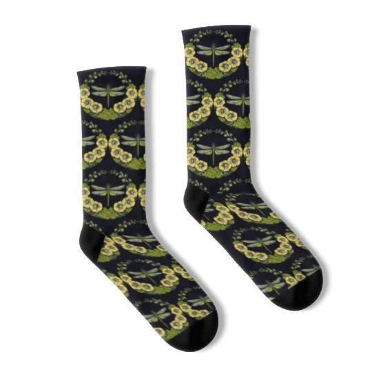 Green Dragonfly Socks