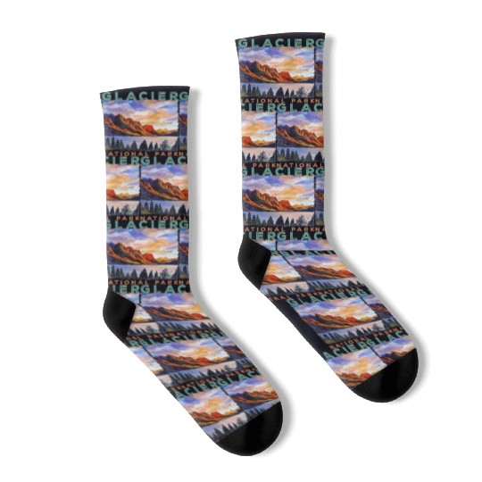 Glacier National Park US Montana parks Socks